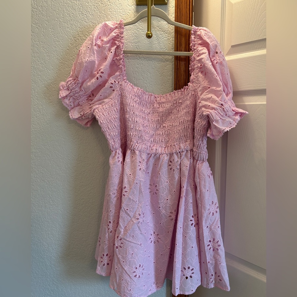 ARULA Pink Eyelet Dress